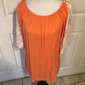 FINAL PRICE - Lady’s World peach/orange blouse